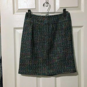 Blue Multicolor Tweed Mini Skirt